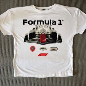 Formula 1 F1 Racing Graphic T-Shirt White Hybrid Apparel Youth Grand Prix.large